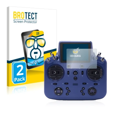 Parte frontale di una confezione del prodotto con il logo del marchio BROTECT. Accanto è raffigurato il dispositivo FrSky Tand