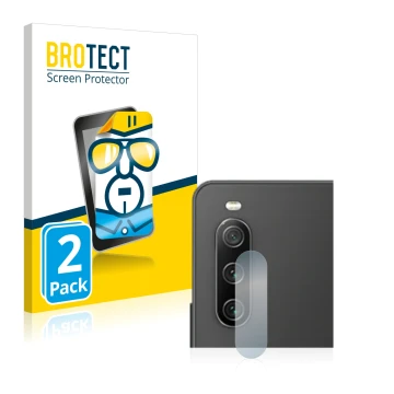 Parte frontale di una confezione del prodotto con il logo del marchio BROTECT. Accanto è raffigurato il dispositivo Sony Xperi