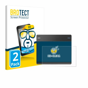 Parte frontale di una confezione del prodotto con il logo del marchio BROTECT. Accanto è raffigurato il dispositivo Wacom Intu