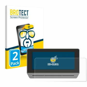Parte frontale di una confezione del prodotto con il logo del marchio BROTECT. Accanto è raffigurato il dispositivo Seat Leon 