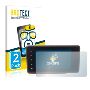 Parte frontale di una confezione del prodotto con il logo del marchio BROTECT. Accanto è raffigurato il dispositivo Dacia Dust