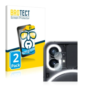 Parte frontale di una confezione del prodotto con il logo del marchio BROTECT. Accanto è raffigurato il dispositivo Nothing Ph