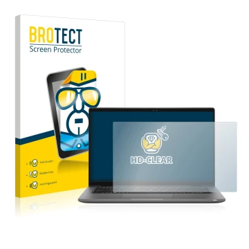 Parte frontale di una confezione del prodotto con il logo del marchio BROTECT. Accanto è raffigurato il dispositivo Dell Latit