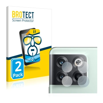 Parte frontale di una confezione del prodotto con il logo del marchio BROTECT. Accanto è raffigurato il dispositivo OnePlus 10