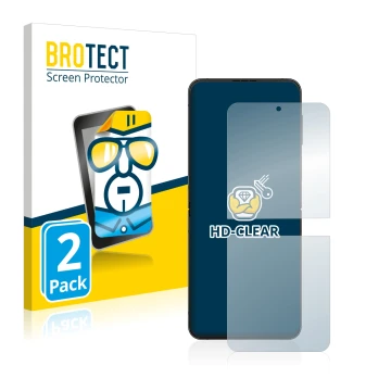 Parte frontale di una confezione del prodotto con il logo del marchio BROTECT. Accanto è raffigurato il dispositivo Samsung Ga