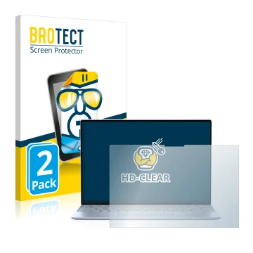 Parte frontale di una confezione del prodotto con il logo del marchio BROTECT. Accanto è raffigurato il dispositivo Dell XPS 1