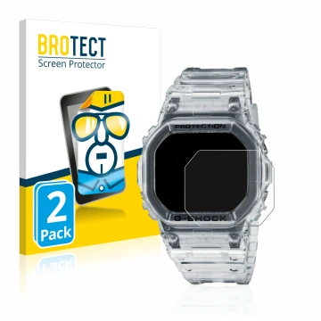Parte frontale di una confezione del prodotto con il logo del marchio BROTECT. Accanto è raffigurato il dispositivo Casio G-Sh