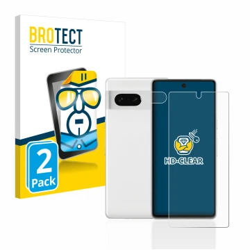 Parte frontale di una confezione del prodotto con il logo del marchio BROTECT. Accanto è raffigurato il dispositivo Google Pix