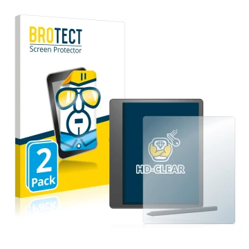 Parte frontale di una confezione del prodotto con il logo del marchio BROTECT. Accanto è raffigurato il dispositivo Amazon Kin