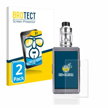 Parte frontale di una confezione del prodotto con il logo del marchio BROTECT. Accanto è raffigurato il dispositivo GeekVape T