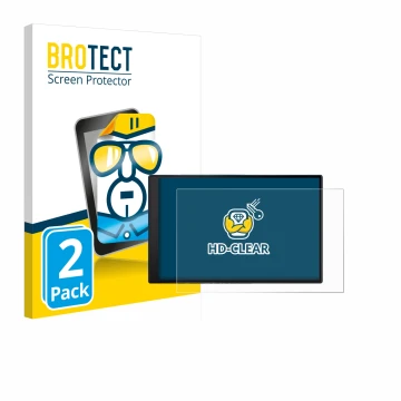 Parte frontale di una confezione del prodotto con il logo del marchio BROTECT. Accanto è raffigurato il dispositivo Garmin Dri