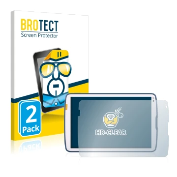 Parte frontale di una confezione del prodotto con il logo del marchio BROTECT. Accanto è raffigurato il dispositivo Zebra ET45