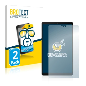 Parte frontale di una confezione del prodotto con il logo del marchio BROTECT. Accanto è raffigurato il dispositivo Samsung Ga