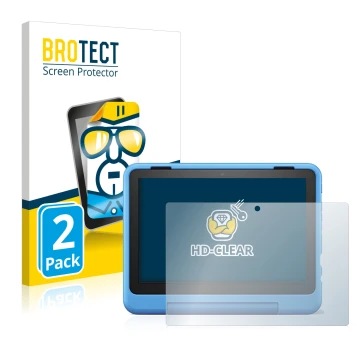 Parte frontale di una confezione del prodotto con il logo del marchio BROTECT. Accanto è raffigurato il dispositivo Amazon Fir