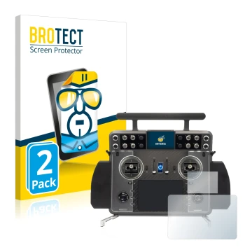 Parte frontale di una confezione del prodotto con il logo del marchio BROTECT. Accanto è raffigurato il dispositivo FrSky Tand