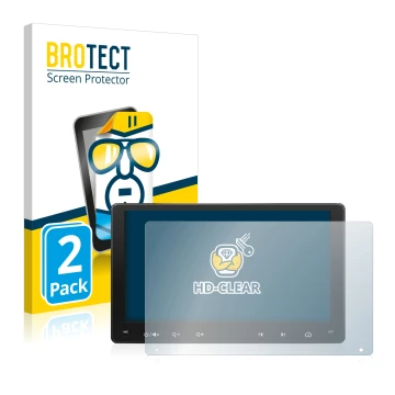 Parte frontale di una confezione del prodotto con il logo del marchio BROTECT. Accanto è raffigurato il dispositivo Atoto A6 P