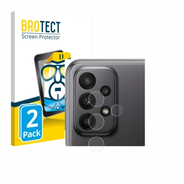 Parte frontale di una confezione del prodotto con il logo del marchio BROTECT. Accanto è raffigurato il dispositivo Samsung Ga