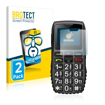 Parte frontale di una confezione del prodotto con il logo del marchio BROTECT. Accanto è raffigurato il dispositivo artfone C1