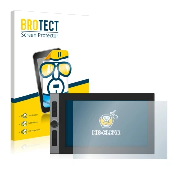 Parte frontale di una confezione del prodotto con il logo del marchio BROTECT. Accanto è raffigurato il dispositivo XP-Pen Art