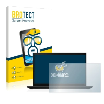 Parte frontale di una confezione del prodotto con il logo del marchio BROTECT. Accanto è raffigurato il dispositivo Lenovo Thi