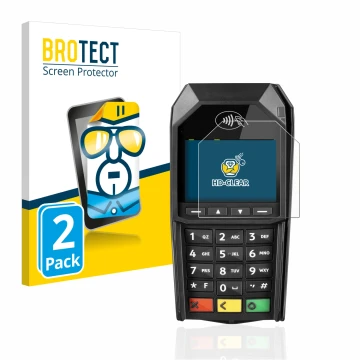 Parte frontale di una confezione del prodotto con il logo del marchio BROTECT. Accanto è raffigurato il dispositivo ingenico D