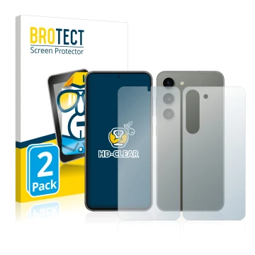 Parte frontale di una confezione del prodotto con il logo del marchio BROTECT. Accanto è raffigurato il dispositivo Samsung Ga