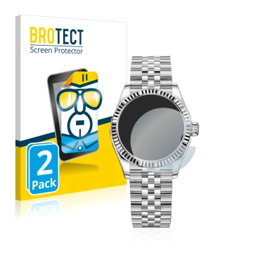 Parte frontale di una confezione del prodotto con il logo del marchio BROTECT. Accanto è raffigurato il dispositivo Rolex Date