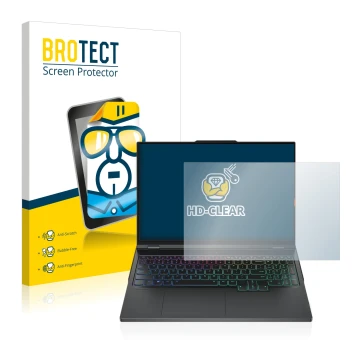 Parte frontale di una confezione del prodotto con il logo del marchio BROTECT. Accanto è raffigurato il dispositivo Lenovo Leg