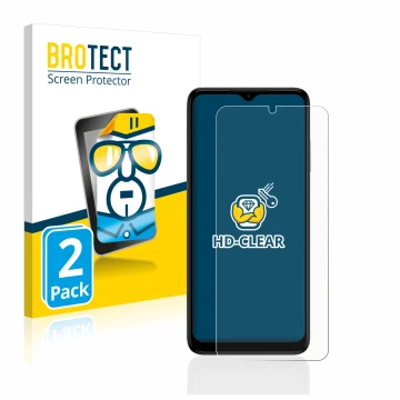Parte frontale di una confezione del prodotto con il logo del marchio BROTECT. Accanto è raffigurato il dispositivo Nokia G22 