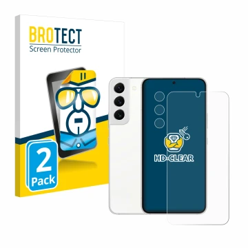 Parte frontale di una confezione del prodotto con il logo del marchio BROTECT. Accanto è raffigurato il dispositivo Samsung Ga