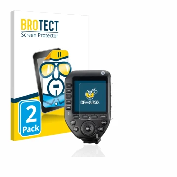 Parte frontale di una confezione del prodotto con il logo del marchio BROTECT. Accanto è raffigurato il dispositivo Godox XPro