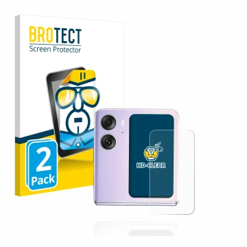 Parte frontale di una confezione del prodotto con il logo del marchio BROTECT. Accanto è raffigurato il dispositivo Oppo Find 