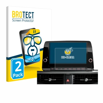 Parte frontale di una confezione del prodotto con il logo del marchio BROTECT. Accanto è raffigurato il dispositivo Kia Picant