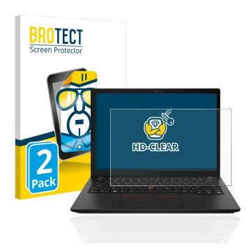 Parte frontale di una confezione del prodotto con il logo del marchio BROTECT. Accanto è raffigurato il dispositivo Lenovo Thi