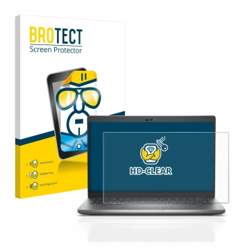 Parte frontale di una confezione del prodotto con il logo del marchio BROTECT. Accanto è raffigurato il dispositivo Dell Latit