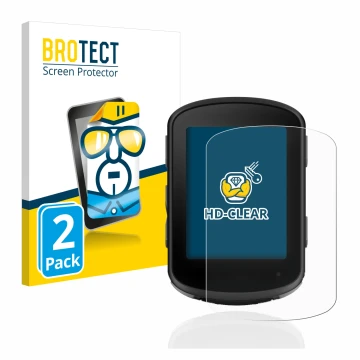 Parte frontale di una confezione del prodotto con il logo del marchio BROTECT. Accanto è raffigurato il dispositivo Garmin Edg