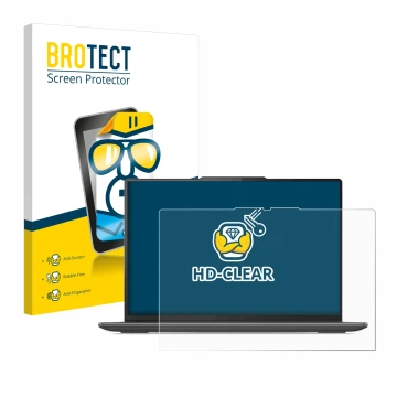 Parte frontale di una confezione del prodotto con il logo del marchio BROTECT. Accanto è raffigurato il dispositivo Lenovo Yog