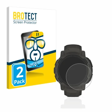 Parte frontale di una confezione del prodotto con il logo del marchio BROTECT. Accanto è raffigurato il dispositivo Garmin Ins