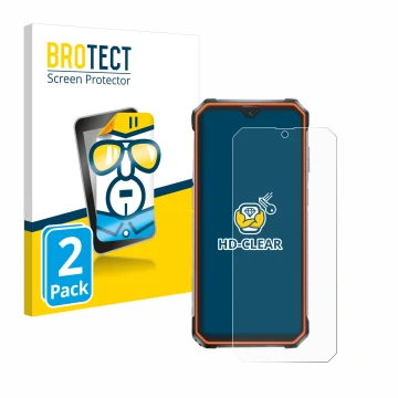 Parte frontale di una confezione del prodotto con il logo del marchio BROTECT. Accanto è raffigurato il dispositivo Blackview 