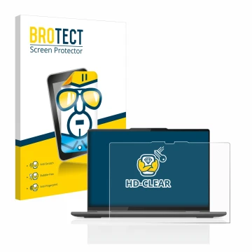 Parte frontale di una confezione del prodotto con il logo del marchio BROTECT. Accanto è raffigurato il dispositivo Lenovo Yog