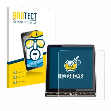 Parte frontale di una confezione del prodotto con il logo del marchio BROTECT. Accanto è raffigurato il dispositivo Mercedes-B