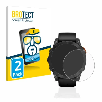 Parte frontale di una confezione del prodotto con il logo del marchio BROTECT. Accanto è raffigurato il dispositivo Garmin Fen