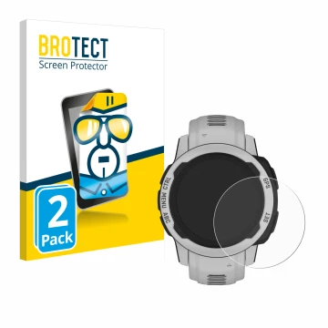 Parte frontale di una confezione del prodotto con il logo del marchio BROTECT. Accanto è raffigurato il dispositivo Garmin Ins