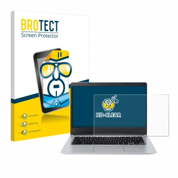 Parte frontale di una confezione del prodotto con il logo del marchio BROTECT. Accanto è raffigurato il dispositivo Acer Chrom