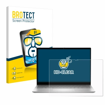 Parte frontale di una confezione del prodotto con il logo del marchio BROTECT. Accanto è raffigurato il dispositivo Dell Inspi