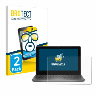 Parte frontale di una confezione del prodotto con il logo del marchio BROTECT. Accanto è raffigurato il dispositivo Dell Latit