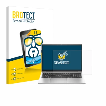 Parte frontale di una confezione del prodotto con il logo del marchio BROTECT. Accanto è raffigurato il dispositivo HP EliteBo