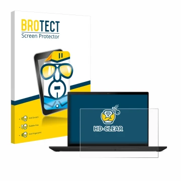 Parte frontale di una confezione del prodotto con il logo del marchio BROTECT. Accanto è raffigurato il dispositivo Lenovo Thi