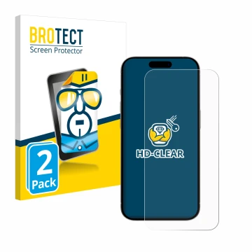 Parte frontale di una confezione del prodotto con il logo del marchio BROTECT. Accanto è raffigurato il dispositivo Apple iPho