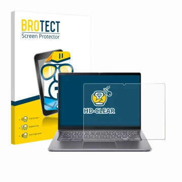 Parte frontale di una confezione del prodotto con il logo del marchio BROTECT. Accanto è raffigurato il dispositivo Acer Chrom